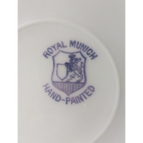 Royal Munich Bowl ZS & Co Bavaria Hand Painted Pink Rose Plate Gold Trim Signed - Picture 11 of 11